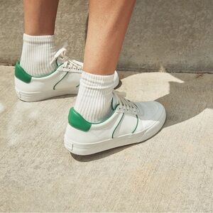 Reformation Harlow Leather Sneaker White / Lawn - Size 10